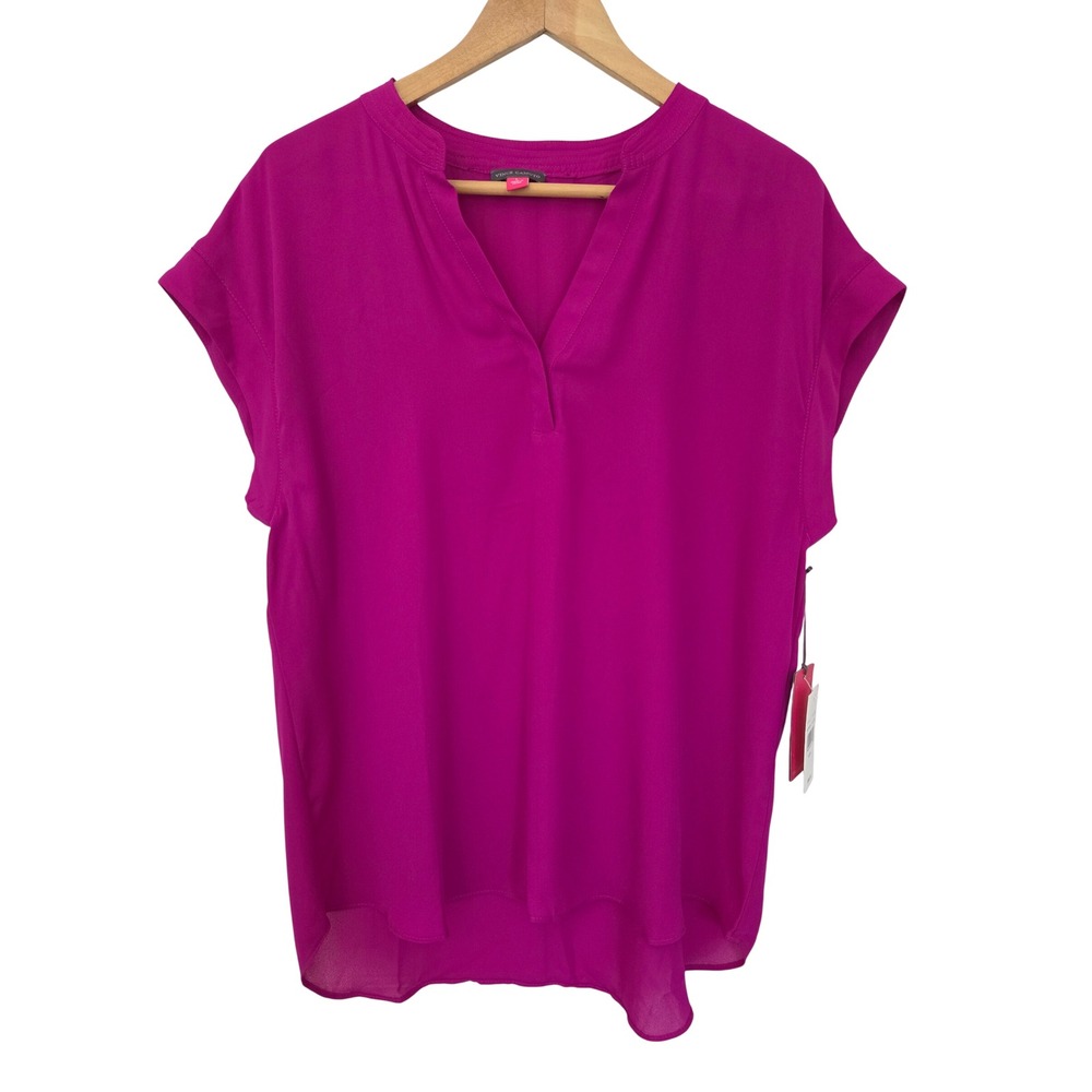 Vince Camuto Blouse Split V-Neck High-Low Womens L Allure NWT $59 91225B219